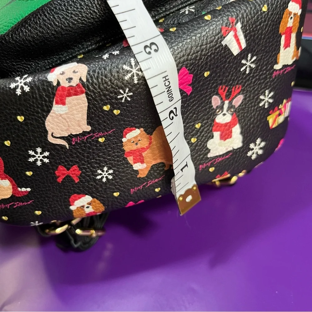 Betsey Johnson Christmas Dogs Small Backpack